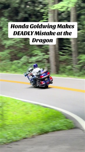 Honda Goldwing Makes DEADLY Mistake at the Dragon! 😮 #motorcycles #motorcyclesoftiktok #bikes #bike #biker