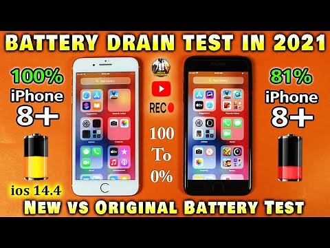 iPhone 8 Plus New Battery vs Original Battery Life Drain Test in 2021 | 8 Plus IOS 14.4 Battery Test