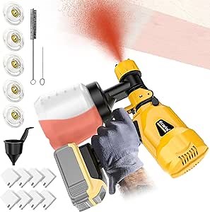Amazon.com : Cordless Paint Sprayer for DeWALT Battery: HVLP Spray Paint Gun&Copper Nozzle - 260W Brushless Motor 20v Tools for House Painting,Interior,Walls,Door,Fence(Battery NOT Include) : Tools & Home Improvement