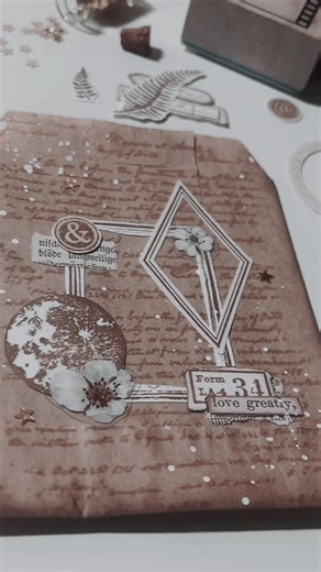 2 mini decorated envelopes. I like using geometric shapes, I think they add so much interest to your projects. 🤎🤍 #papercrafting #junkjournal #junkjournalideas #junkjournaling #collageart