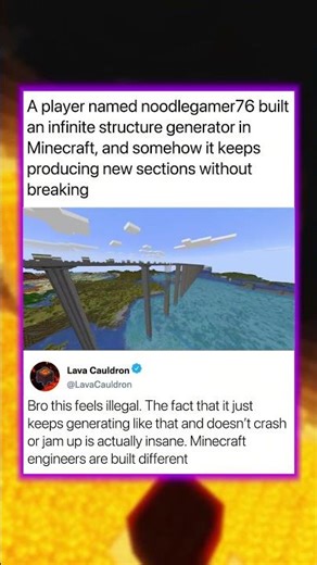 An infinite structure generator in Minecraft...