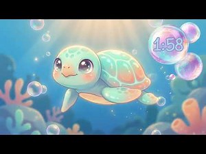 🐢 5 Minute Countdown Timer | Cute Sea Turtle Bubble Timer for Kids & Classroom