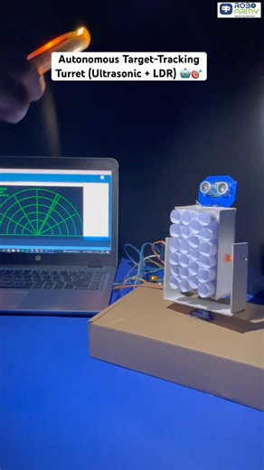Real-time Target Focus: Servo Turret in Action 🚀(Safe Demo)#roboarmy #robogames #rocketlaunchers