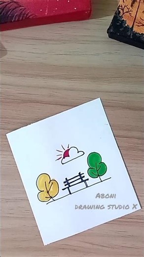 Easy Minimal Scenery Drawing 🌿 | Simple & Aesthetic Art Ideas #Shorts #Art #EasyDrawing