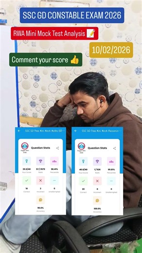 RWA Mini Mock Test ‼️SSC GD Constable Exam #sscgd #sscgd2026 #sscgd #shorts#shortvideo#ssc #cutoff