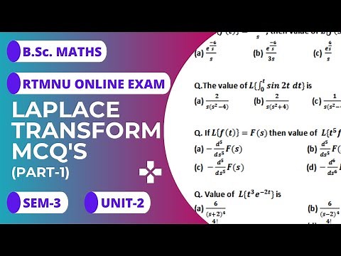Laplace transform mcq's for B.Sc. | RTMNU | Part-1| B.Sc. Maths | Nagpur university | KT explains