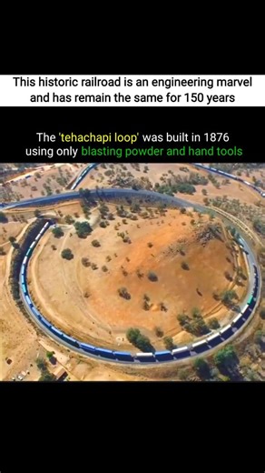 FACT NEXUS on Instagram: "The 'Tehachapi' Loop was built as an ingenious spiral track by Southern Pacific Railroad in 1876, designed by William Hood to help trains climb the steep Tehachapi Mountains with a manageable grade (2.2%), allowing them to gain 77 feet in elevation over a 3,779-foot circular path through solid rock and tunnels. Primarily with help from Chinese laborers, connecting the San Joaquin Valley to the Mojave Desert for the first railroad linking LA and SF. #science #technology 