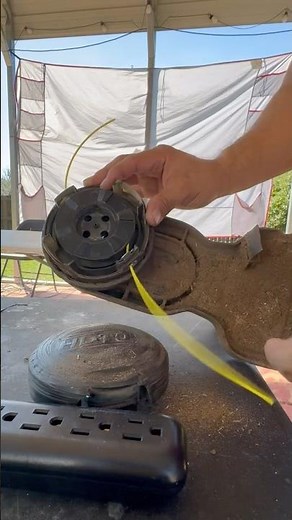 How to spool a weedeater trimmer Dewalt 20v. #tools #dewalt #weeding