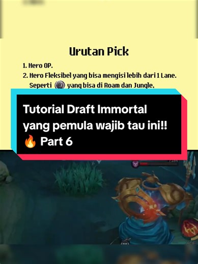 Tutorial Draft Immortal yang pemula wajib tau ini!!🔥 Part 6 SC YT: Monkeyplay.mlbb #ilmumlbb #MakeYourGoldenMoment #MLBBGoldenMonth #Mobilelegendsbangbang #MLBB