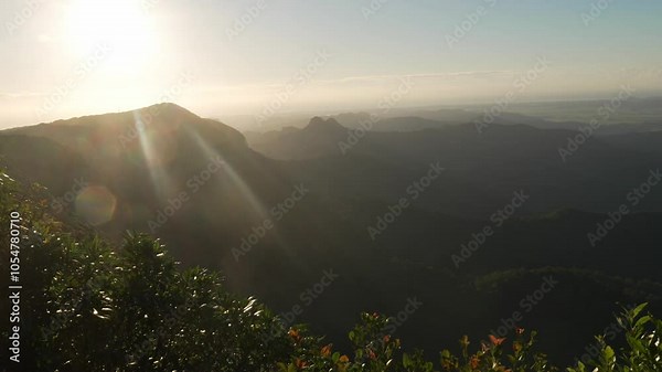 Sunrise Mount Warning at Best of all lookout Springbrook National Park Australia