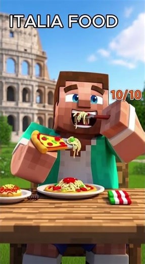 MINECRAFT STEVE TRIES FOOD FROM DIFFERENT COUNTRIES !!