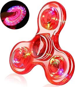 SCIONE LED Fidget Spinners, Light Up Sensory Fidgets Toys for Kids, Glow in The Dark Toy for Kid 4-8-12, ADHD Anxiety Stress Relief Toys for Adults, School Classroom Exchange Gifts for Kids