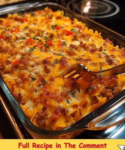 571K views · 1.5K reactions | Crazy Good Casserole Loaded with ground beef, gooey cheese, creamy soups, and tender noodles — this bubbly, hearty bake truly lives up to its name! Comfort food at its best. Ingredients 1 lb ground beef 1 cup shredded cheddar cheese 8 oz egg noodles, cooked and drained ..... Recipe in First Coʍmеոτ  | Random Recos | Facebook
