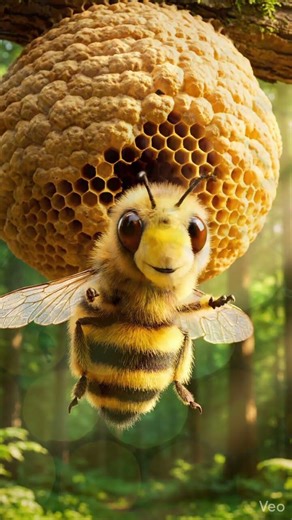 Humanoid Bee Making & Eating Honey ASMR 🐝🍯 #oddlysatisfying #animation #asmr #aishorts #calmingvideo