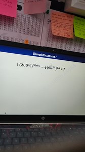 Solve the following simplification problem:[(200\%)^ {500\%} ... | Filo