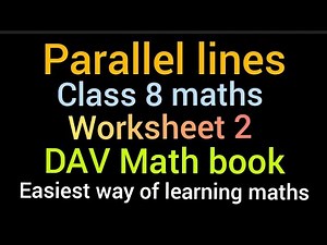 Parallel lines | Class 8 math | Solutions of Worksheet 2 | DAV book | construction by robocompass |
