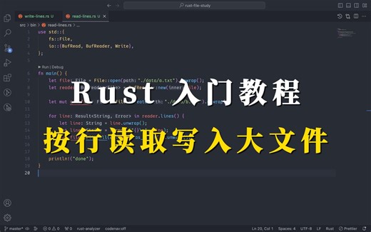 【Rust入门教程】按行读取写入大文件