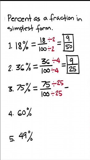 How to Write Percent as a Fraction in Simplest Form? | #Math | #Short