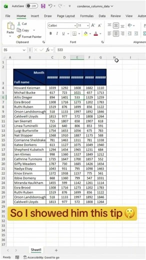 Condensing Header Columns #spreadsheetmagic #exceltips #exceltutorial #excelformatting #exceltricks