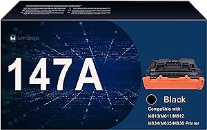MYTONER (147A NO CHIP Compatible Toner Cartridge Replacement for HP 147A W1470A for HP Enterprise M610 M610dn M611 M611dn M611x M612 Flow MFP M634h M634z MFP 635h 635fht 636h Printer (Black)