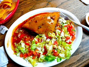 The Hirshon New Mexican Stuffed Sopapillas with Carne Adovada and Red Chile Sauce