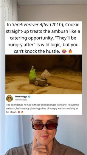 In Shrek Forever After (2010), Cookie turns an ambush into a full business opportunity