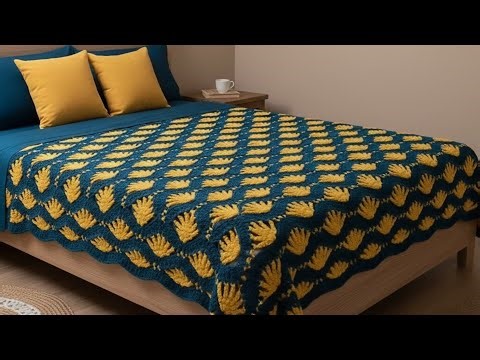 طريقة عمل بطانية كروشية أنيقة! كروشية تركي راقي وسهل للمبتدئين! Beautiful Crochet Blanket Tutorial