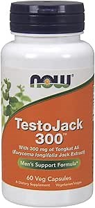 NOW Foods Supplements, TestoJack 300™ with 300 mg of Tonkat Ali (Eurycoma longifolia Jack Extract), 60 Veg Capsules