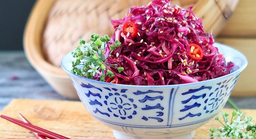 Easy Chinese Pickled Red Cabbage with Ginger