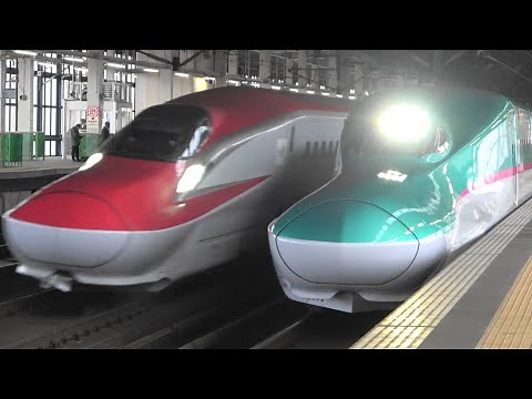 東北新幹線 単独E6系はやぶさ激走! 高速通過・発着映像 High-speed passage of Single E6 series shinkansen