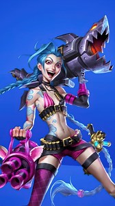 Jinx from League of Legends with weapons Rare Gallery wallpaper