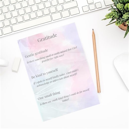 Gratitude Printable | Gentle One Page Reflection Sheet | Mindful Wellbeing Printable | Instant PDF Download - Etsy