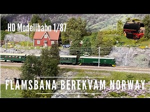 H0 model train "Flåmsbana train station Berekvam" Norway