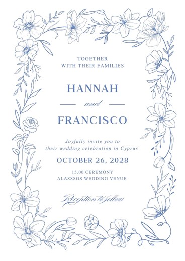 Greek White and Blue Wedding Invitation - Etsy