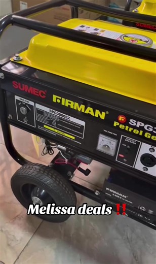 Power your home or business with ease! The Sumec Firman SPG3000E2 2.5KVA Key Start Generator delivers reliable performance, low fuel consumption, and up to 14 hours runtime. Perfect for TVs, freezers, fans & more. Key Features: \t•\tKey start for easy ignition \t•\t2-wheel transport kit & metal handles for mobility \t•\t15L fuel tank – runs up to 14 hours at 50% load \t•\tPowerful 4-stroke OHV engine \t•\tOverload protection & oil alert system \t•\tLow noise (68dB) and low fuel consumption \t•\t