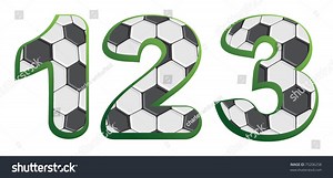 1 2 3 Number Football Soccer Stock Vector (Royalty Free) 75206258 | Shutterstock