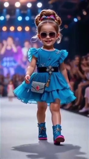 Baby Runway: Adorable Girl Walking the Runway