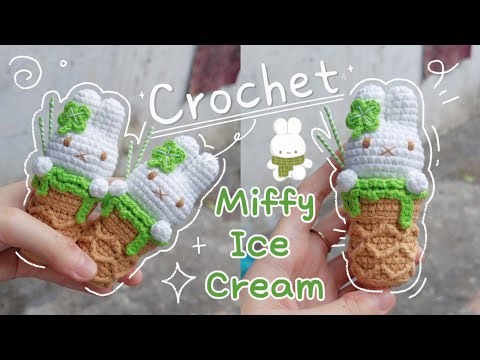 Crochet Miffy Ice Cream Keychain 🐰🍦 | Cute Amigurumi Tutorial