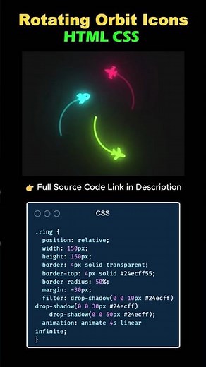 🔥 Rotating Orbit Animation with HTML & CSS | Cool CSS Effects #coding