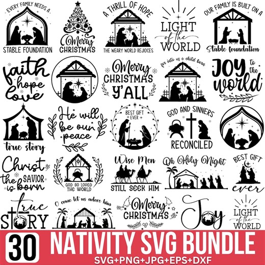 Nativity SVG Bundle: Nativity Scenes Svg, Christmas Holy Scene SVG, Holy Night Svg, Christmas SVG, Religious Christian, Cut Files for Cricut - Etsy