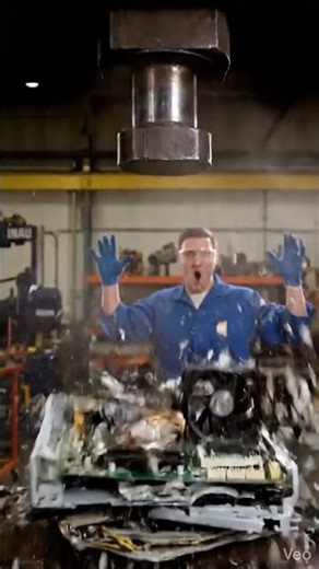 Hydraulic Press Destroys Old PC 🔥 #shorts #shortfeed