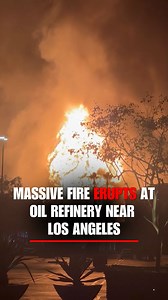 1.7M views · 22K reactions | DANGEROUS INFERNO — Massive flames and thick smoke lit up the night sky over Los Angeles after a fire broke out at a Chevron refinery. No injuries were reported. | Fox News | Facebook