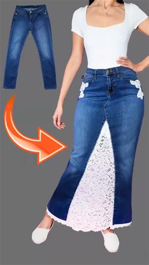 Upcycle Old Jeans DIY Special Skirt Miarti🪡🧵✂️ ✌️