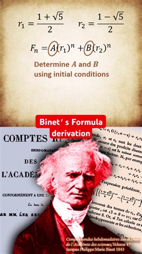 Derivation of Binet's Formula for Fibonacci Sequence #fibonacci #fibonaccisequence #discretemath