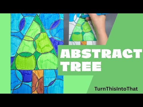 Abstract Circle Christmas Tree Drawing | Unique Modern Holiday Art Design with Geometric Shapes