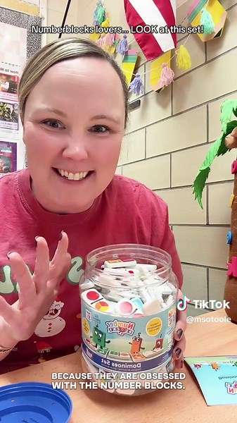 This Numberblocks domino set is such a fun and hands-on way to build number sense! Four styles of dominoes, tons of game options, engaging characters, and durable pieces that kids love using. So perfect for centers, morning bins, early finishers, or at-home learning! #kindergartenteacher #earlymath #numbersense #mathgamesforkids #numberblocks @hand2mind