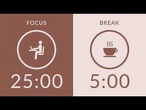 25/5 Pomodoro Timer with Brown Noise 🎧 3-Hour Study with Me for Deep Focus & ADHD ✨