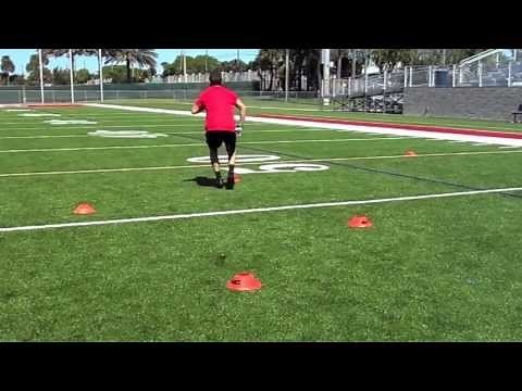 Wide Receiver Drills- Stick Drill with Cones