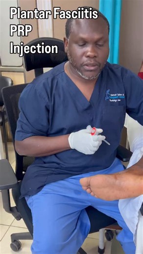 Ezekiel Oburu on Instagram: "PRP injection for Plantar Fasciitis 👣💉 PRP (platelet-rich plasma) uses your own blood to help reduce pain and promote healing in chronic heel pain. It’s considered when rest, stretching, physio, and injections haven’t worked. Simple procedure. Natural healing. Gradual improvement. #PlantarFasciitis #PRPInjection #HeelPain #FootAndAnkle #Orthopaedics SportsMedicine MSKHealth"