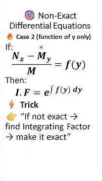 Non-Exact Differential Equations Made Simple! (Easy Method Explained)